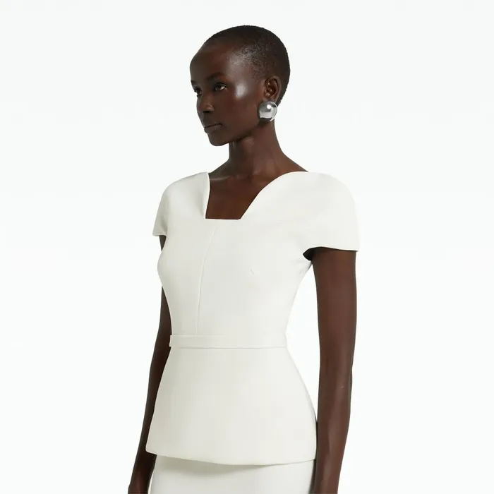 Safiyaa Geenie Ivory Midi Dress Women Dresses