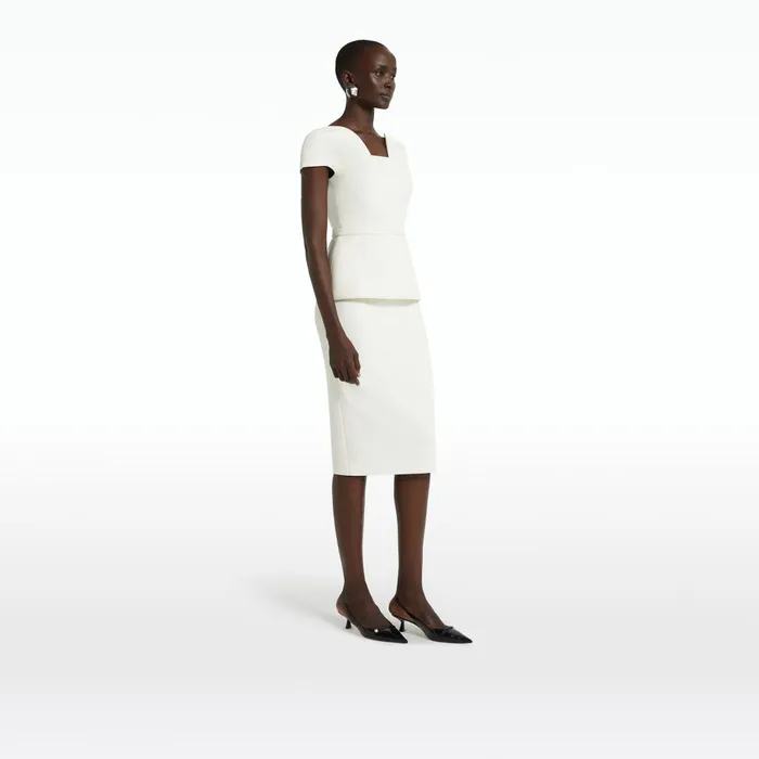 Safiyaa Geenie Ivory Midi Dress Women Dresses
