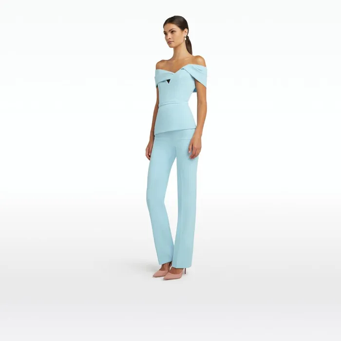 Safiyaa Goldie Baby Blue Trousers Women Trousers
