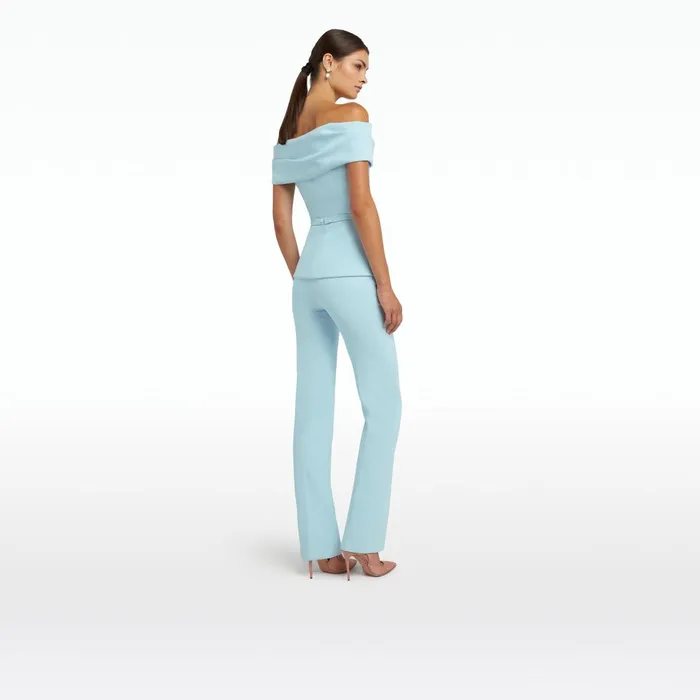 Safiyaa Goldie Baby Blue Trousers Women Trousers