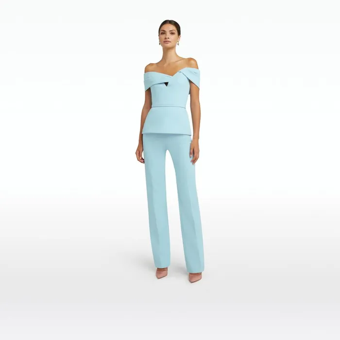 Safiyaa Goldie Baby Blue Trousers Women Trousers