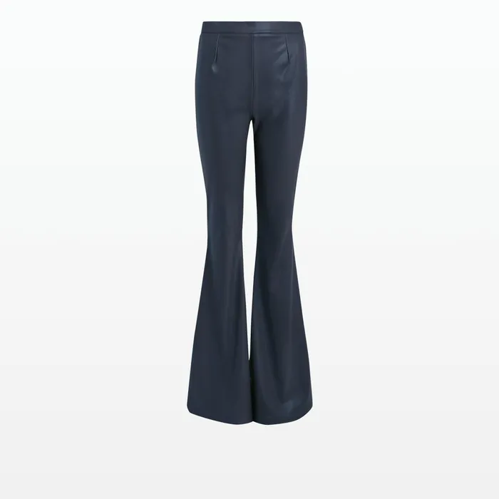 Safiyaa Halluana Navy Vegan Leather Trousers Women Trousers