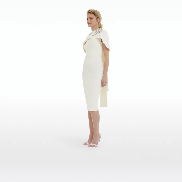 Safiyaa Kalika Flower Bud Embroidered Midi Dress Women Dresses