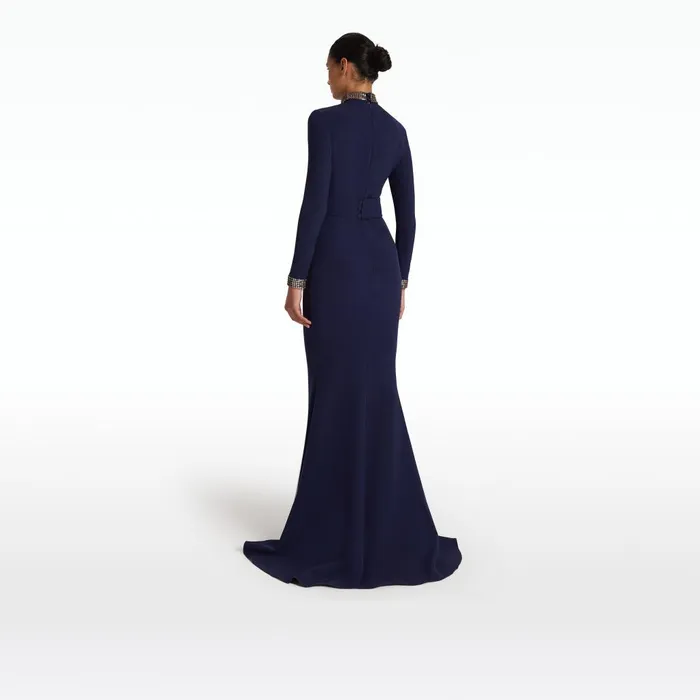 Safiyaa Kamala Azurite Blue Long Dress Women Dresses