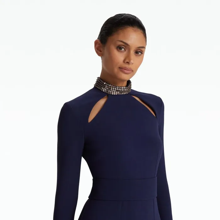 Safiyaa Kamala Azurite Blue Long Dress Women Dresses