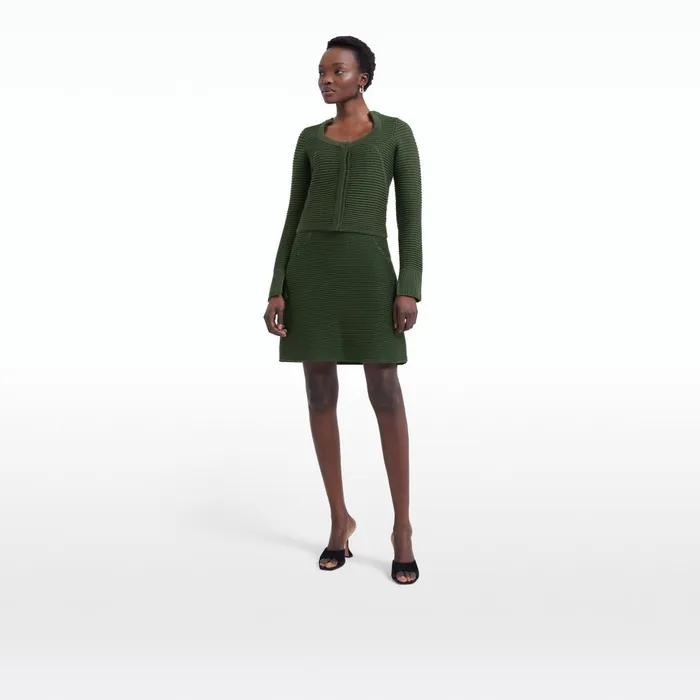 Safiyaa Karlotta Olive Crochet Jacket Women Knitwear