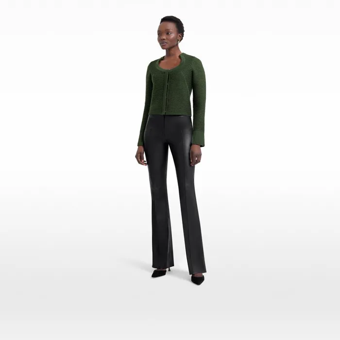 Safiyaa Karlotta Olive Crochet Jacket Women Knitwear