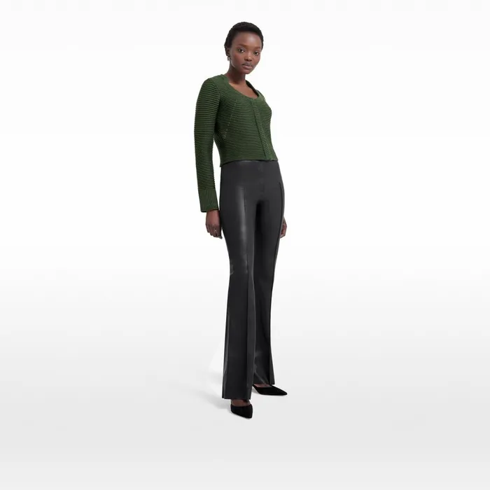 Safiyaa Karlotta Olive Crochet Jacket Women Knitwear