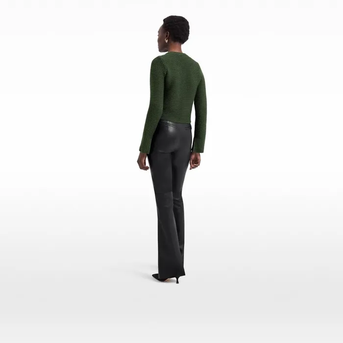Safiyaa Karlotta Olive Crochet Jacket Women Knitwear