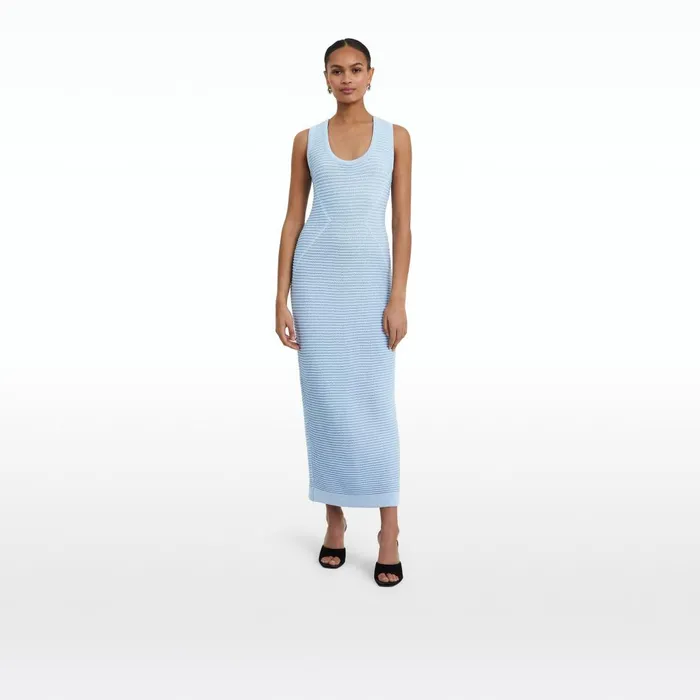 Safiyaa Klaudette Azurra Crochet Midi Dress Women Dresses
