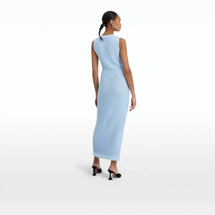 Safiyaa Klaudette Azurra Crochet Midi Dress Women Dresses