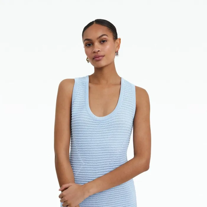 Safiyaa Klaudette Azurra Crochet Midi Dress Women Dresses