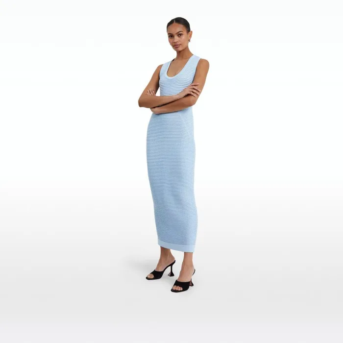 Safiyaa Klaudette Azurra Crochet Midi Dress Women Dresses