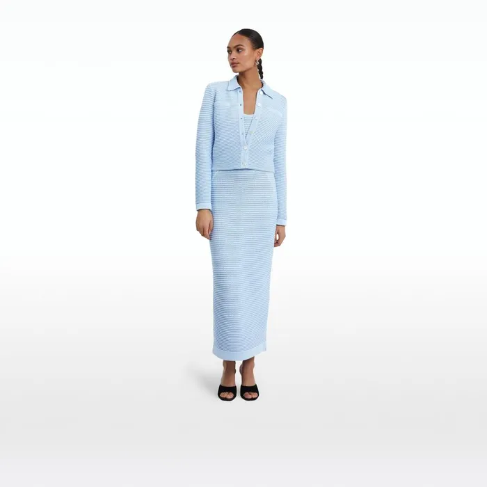 Safiyaa Klaudette Azurra Crochet Midi Dress Women Dresses