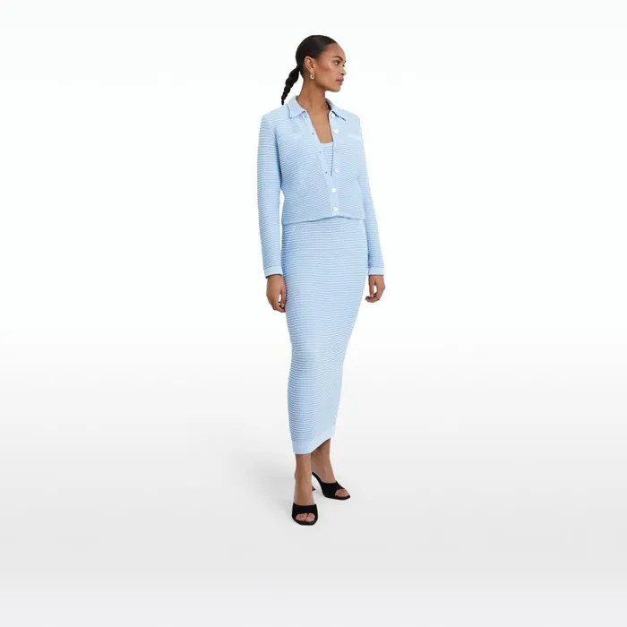 Safiyaa Klaudette Azurra Crochet Midi Dress Women Dresses