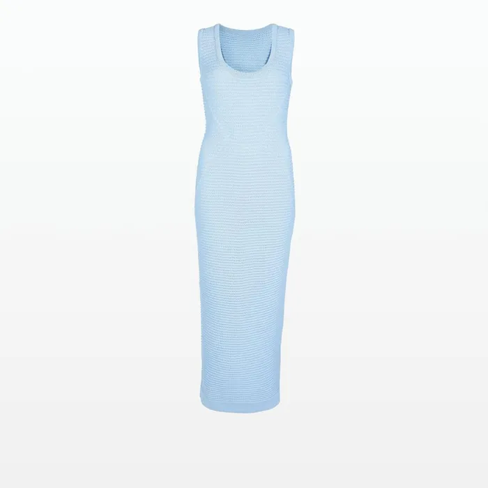 Safiyaa Klaudette Azurra Crochet Midi Dress Women Dresses