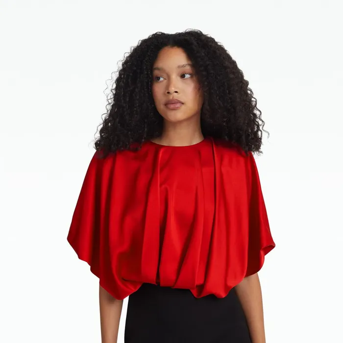 Safiyaa Lucinda Black and Cherry Red Long Dress Women Dresses