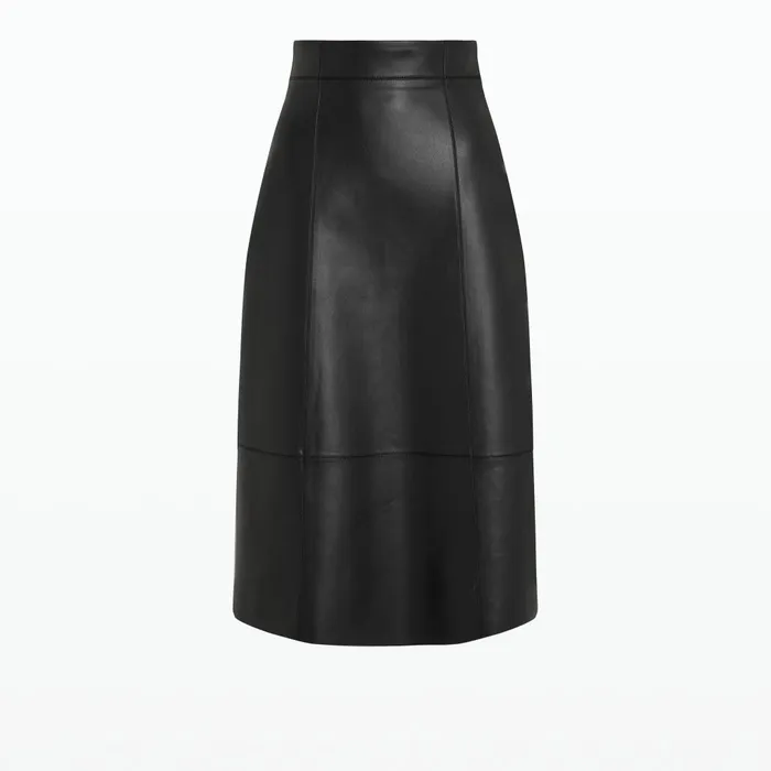 Safiyaa Mathilde Black Vegan Leather Skirt Women Skirts