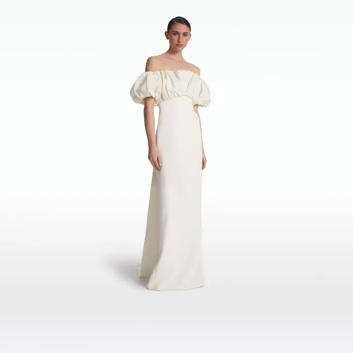 Safiyaa Milia Ivory Long Dress Women Dresses