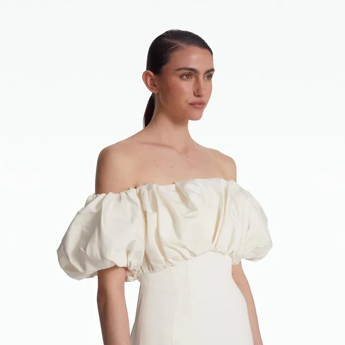 Safiyaa Milia Ivory Long Dress Women Dresses