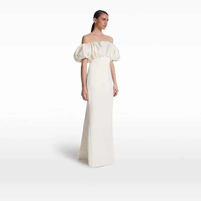 Safiyaa Milia Ivory Long Dress Women Dresses