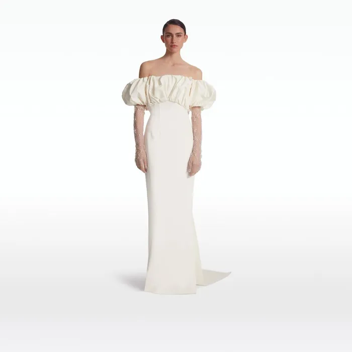 Safiyaa Milia Ivory Long Dress Women Dresses