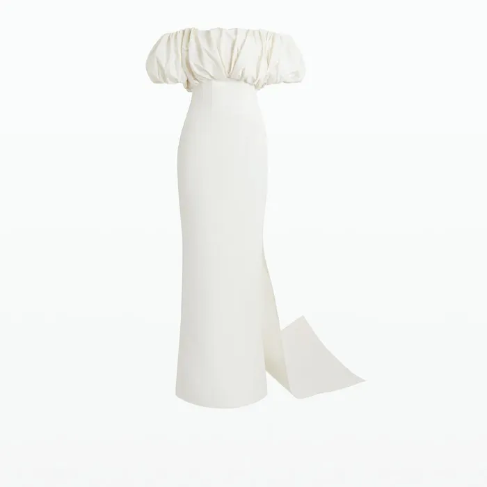 Safiyaa Milia Ivory Long Dress Women Dresses