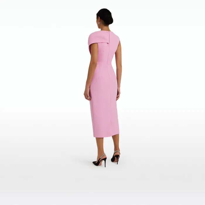 Safiyaa Regina Begonia Pink Midi Dress Women Dresses