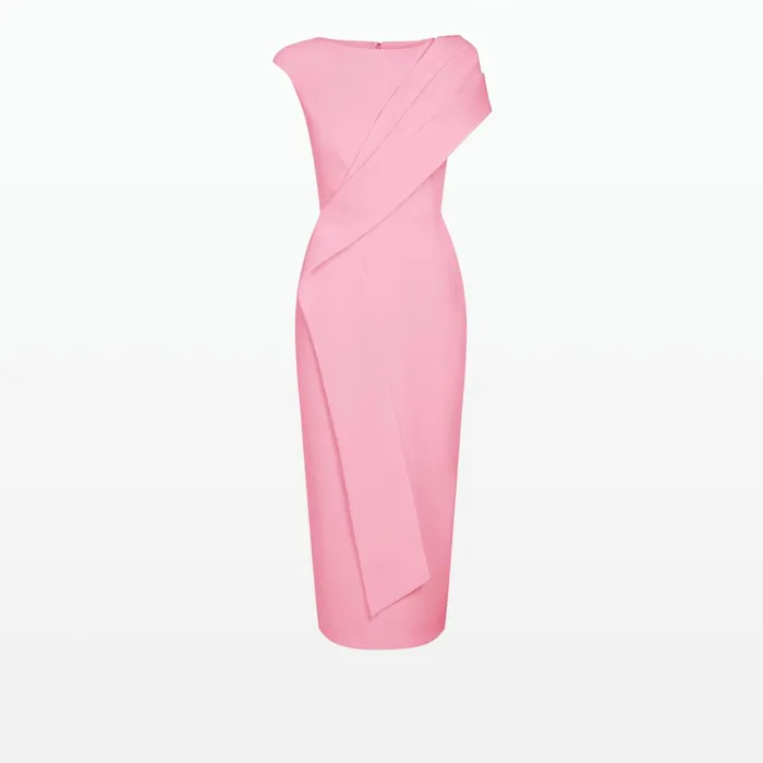 Safiyaa Regina Begonia Pink Midi Dress Women Dresses