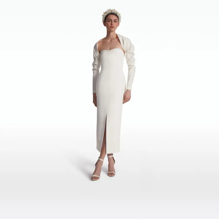 Safiyaa Romane Ivory Midi Dress Women Dresses