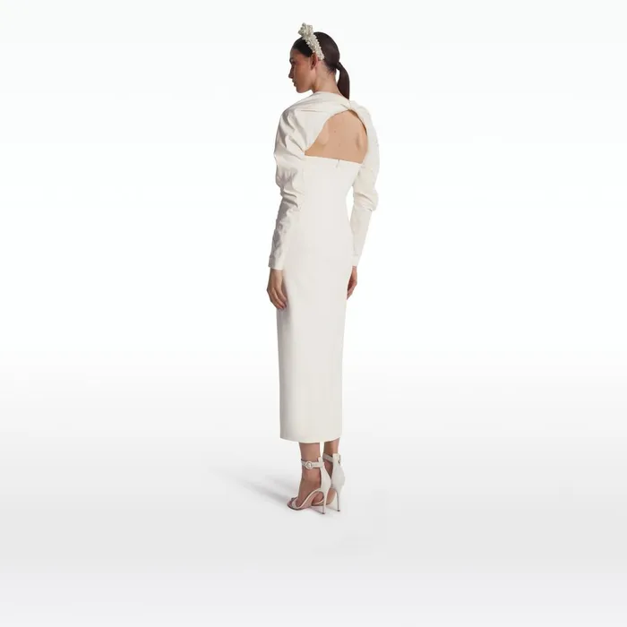 Safiyaa Romane Ivory Midi Dress Women Dresses