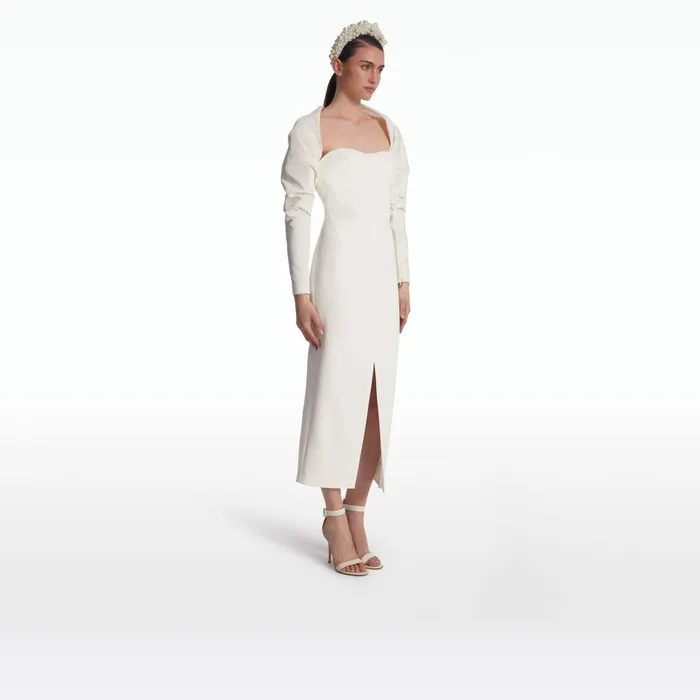 Safiyaa Romane Ivory Midi Dress Women Dresses