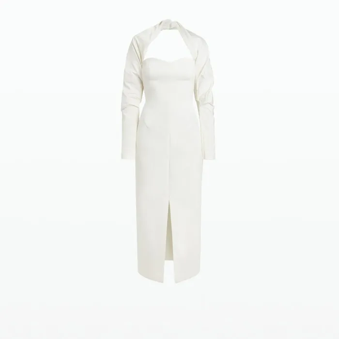Safiyaa Romane Ivory Midi Dress Women Dresses