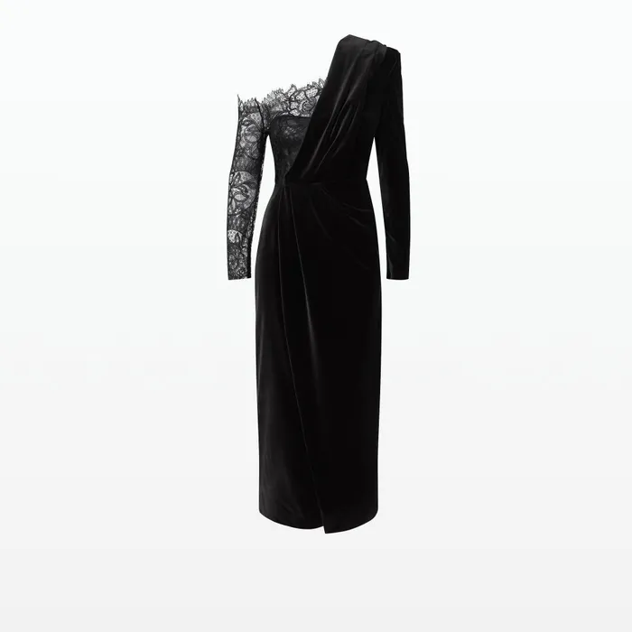 Safiyaa Ruth Black Midi Dress Women Dresses