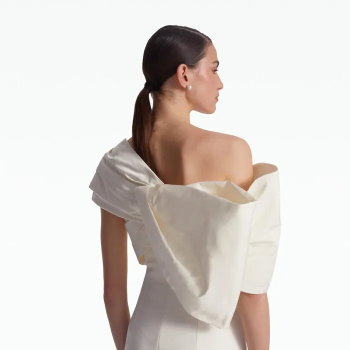 Safiyaa Stranna Ivory Midi Dress Women Dresses