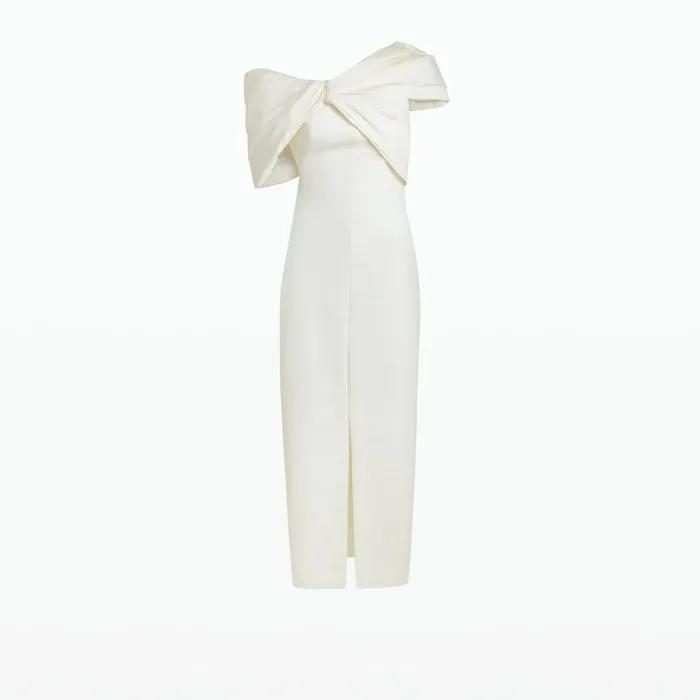 Safiyaa Stranna Ivory Midi Dress Women Dresses