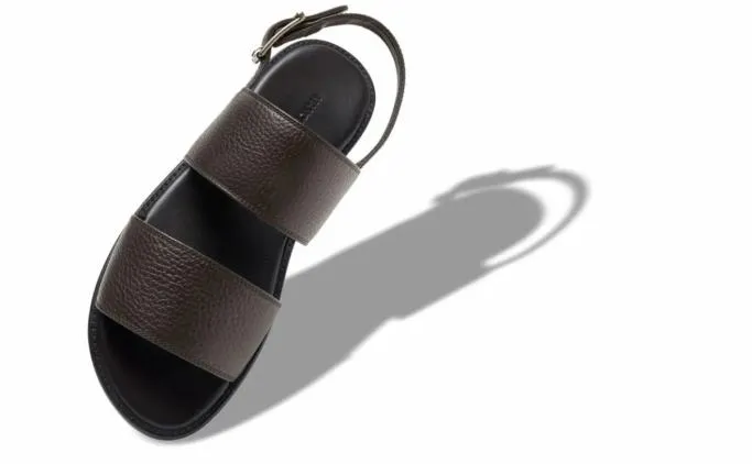 Sandals Men Manolo Blahnik BULGOBISDark Brown Calf Leather Flat Sandals