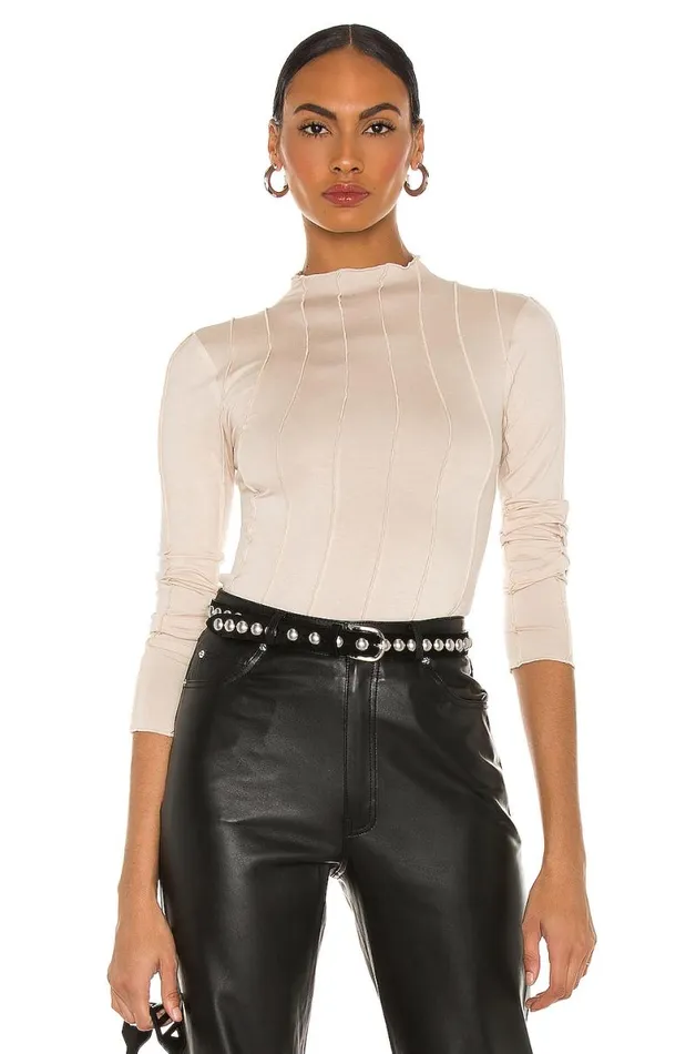 Seamed Long Sleeve Top Beige Women Lovers and Friends Tops