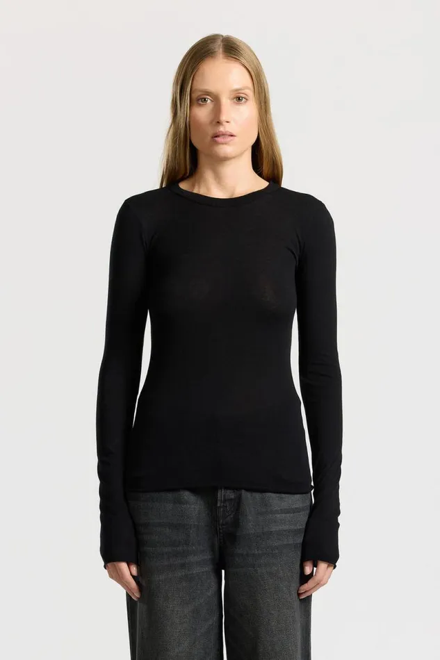 Shirts Women COTTON CITIZEN Marbella Long Sleeve Shirt Jet Black