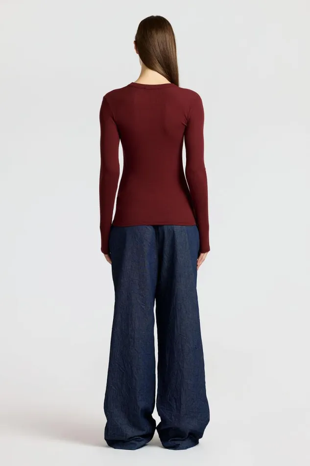 Shirts Women COTTON CITIZEN Verona UNeck Shirt Red Wine Shirts Women COTTON CITIZEN Verona UNeck Shirt Red Wine