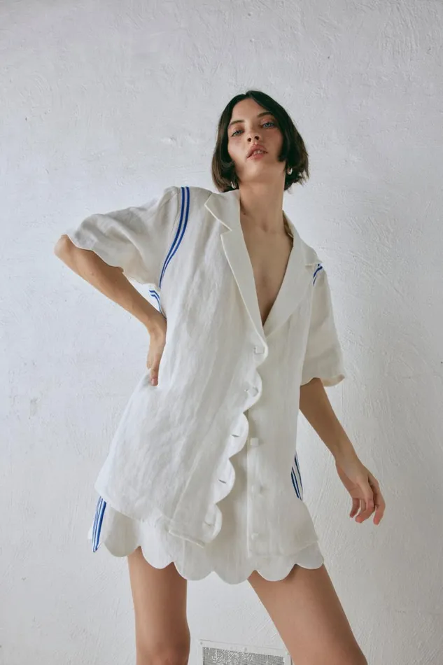 Shirts Women VRG GRL Gigi Linen Shirt Vienna