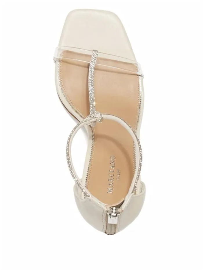 Shoes Women Marciano Olivia TStrap Rhinestone Stiletto Sandal Paper Shoes Women Marciano Olivia TStrap Rhinestone Stiletto Sandal Paper