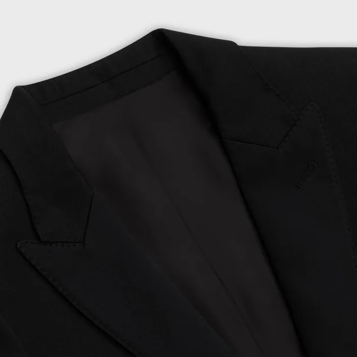 Short Jacket In Grain De Poudre Ultra Black Men CELINE JACKETS and TROUSERS