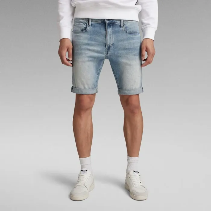 Shorts Men GStar RAW 3301 Slim Denim Shorts Light Indigo Aged