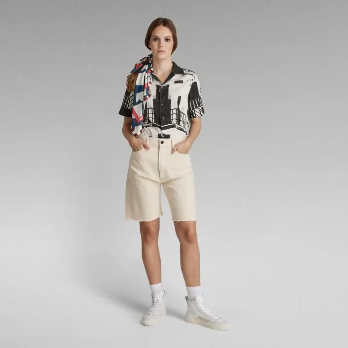 Shorts Women GStar RAW Type 89 Bermuda Shorts Ecru