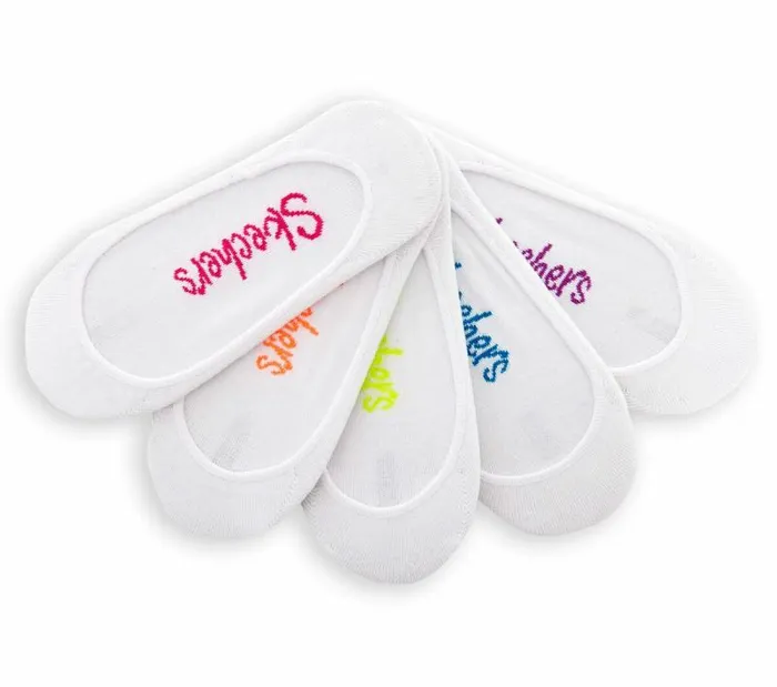 Skechers 5 Pack Superlow Sport Liner Socks White WomenMen Socks