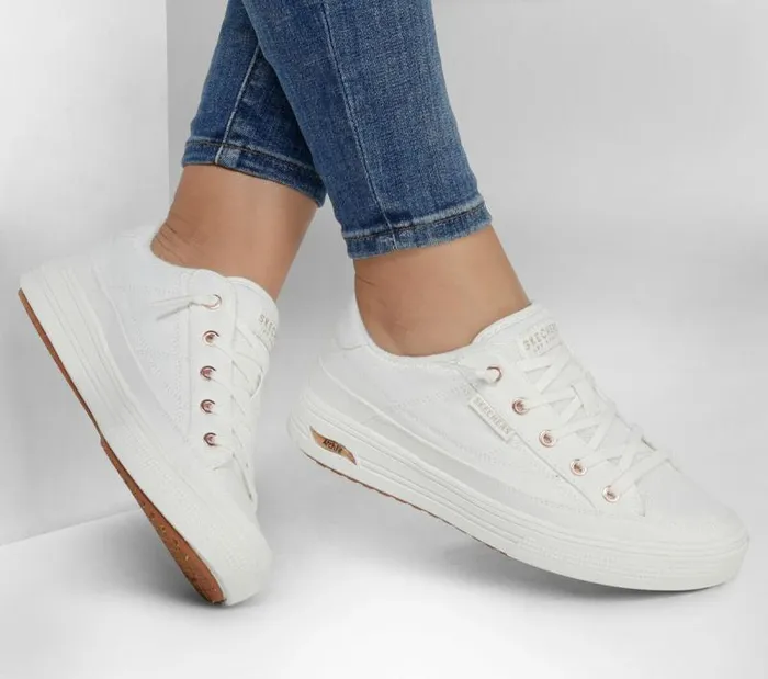 Skechers Arch Fit Arcade 8211 Meet Ya There White Women Casual Sneakers