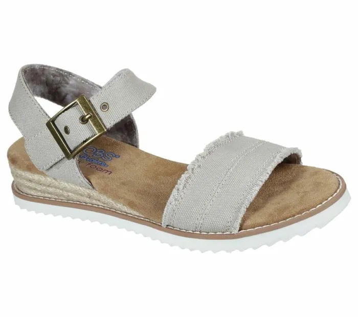 Skechers BOBS Desert Kiss 8211 Adobe Princess Taupe Women Canvas Shoes