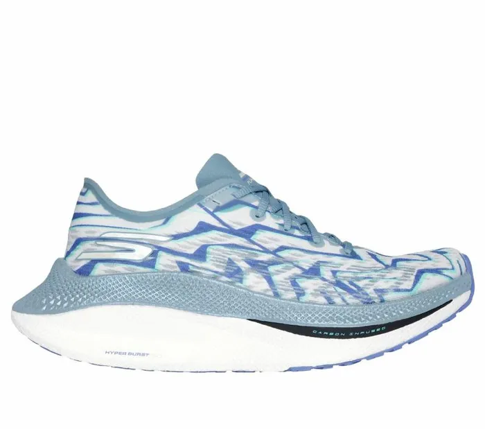 Skechers GO RUN Alpha Tempo Blue White Women Athletic Sneakers
