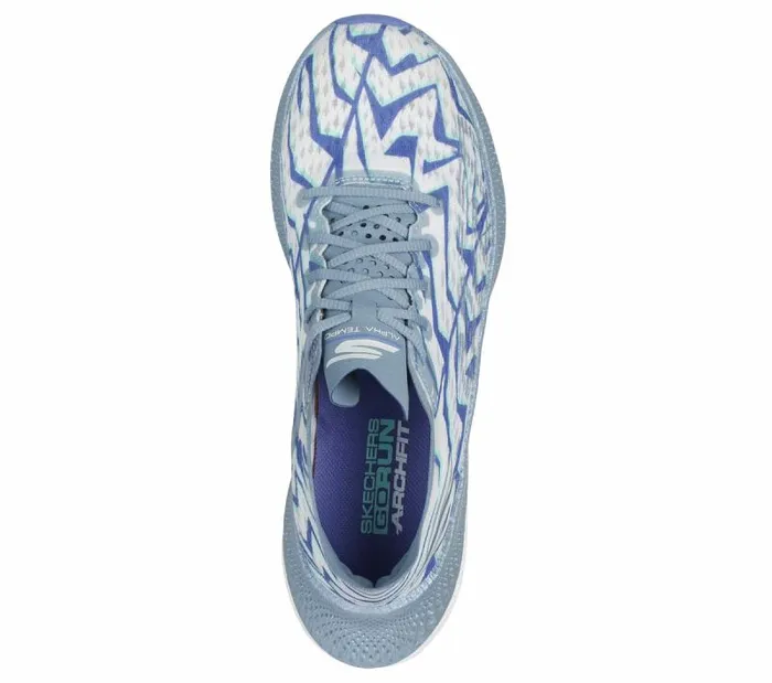 Skechers GO RUN Alpha Tempo Blue White Women Athletic Sneakers Skechers GO RUN Alpha Tempo Blue White Women Athletic Sneakers